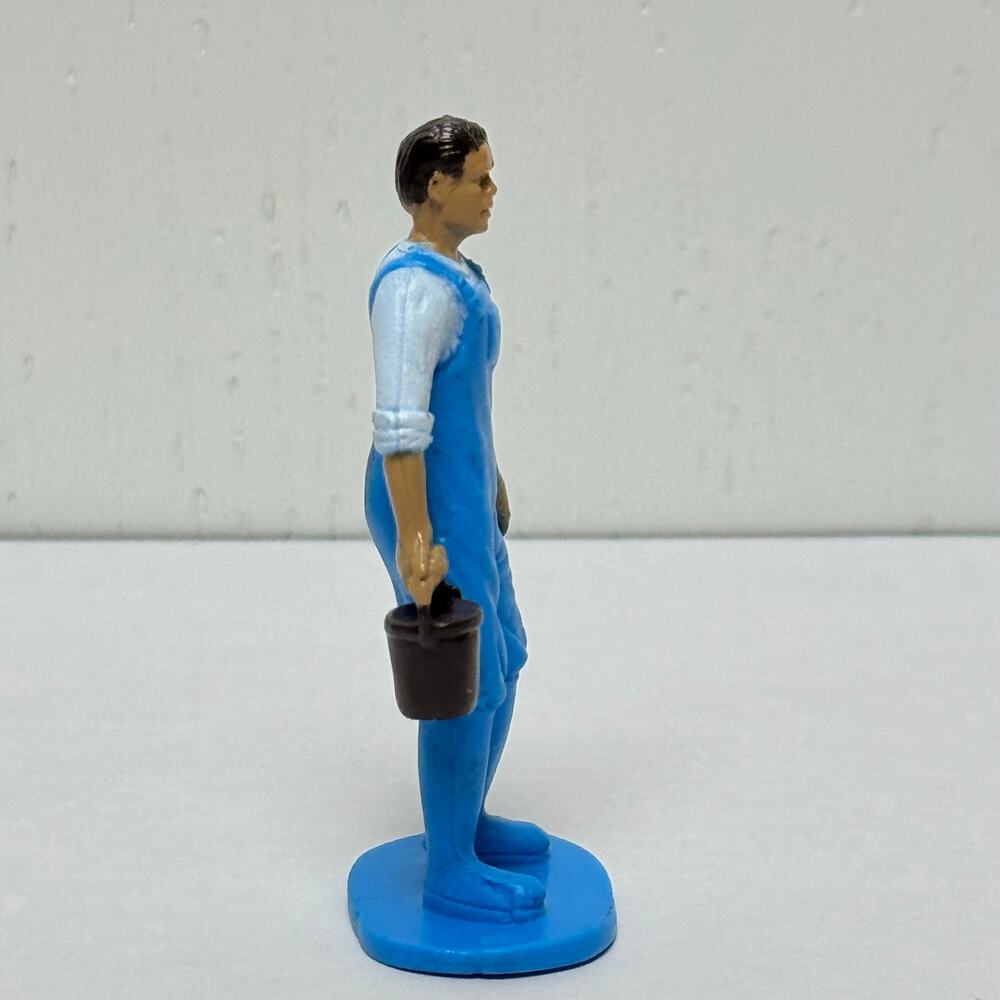 Cobblestone Corner Winter Village Miniature 2" Town Folk Figures Blue Worker Man